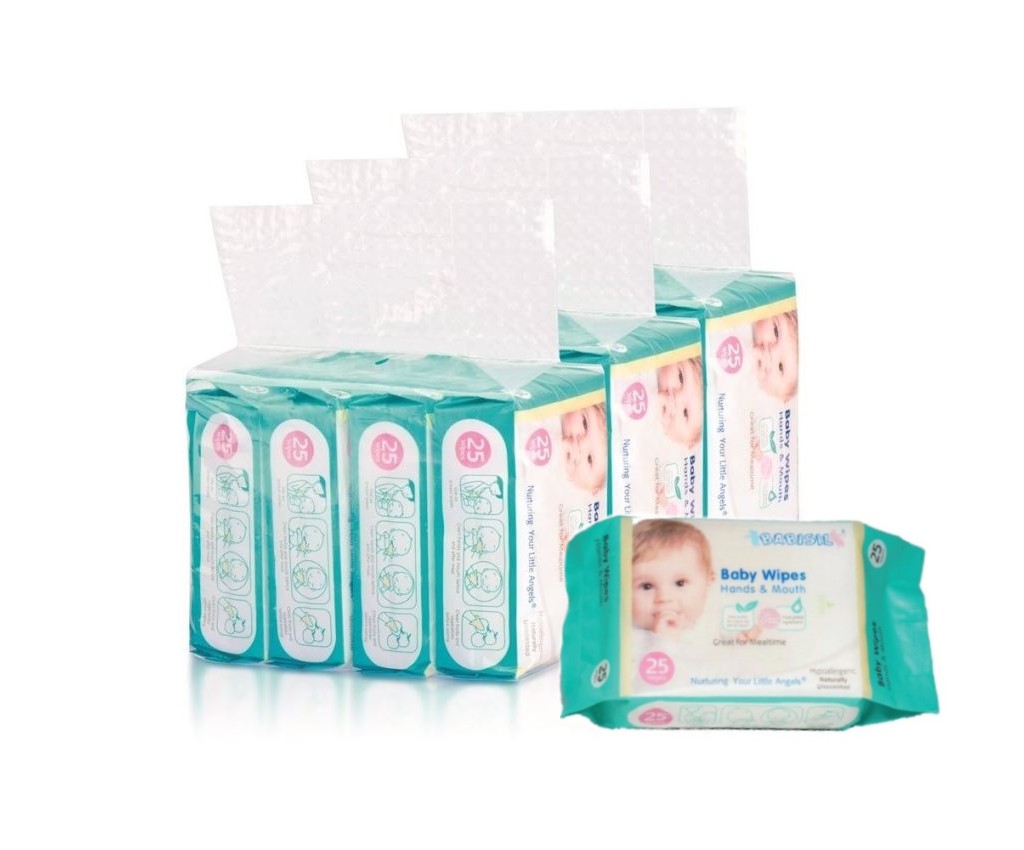 嬰兒手口濕巾 (25片 x 4) x 3袋 家庭裝